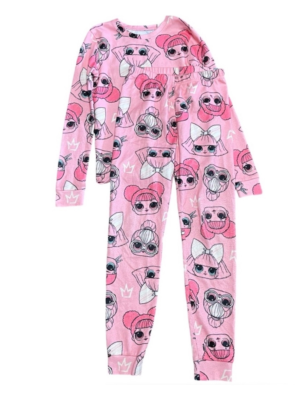 LOL Surprise Girls Pajama Set Size 10 Pink 2 Piece Long Sleeve Sleepwear